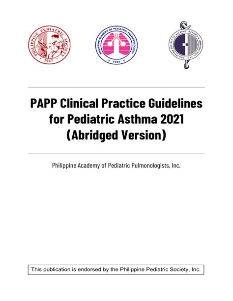 dr. alfredo bongo jr., pedia pulmonology|PAPP Clinical Practice Guidelines for Pediatric Asthma 2021.